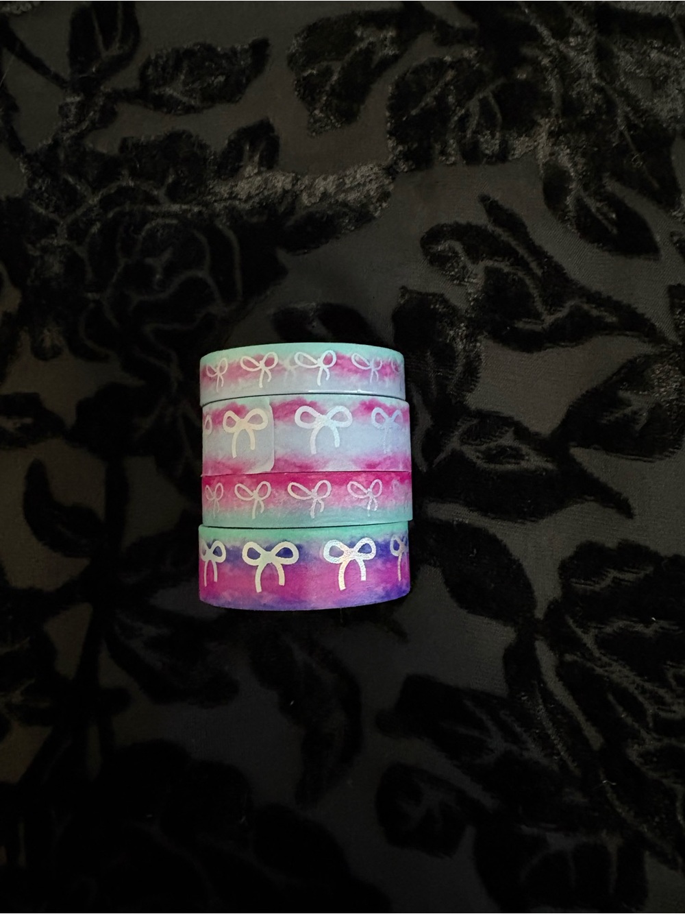 Decorative Bow Washi Tape Set - Pink & Teal